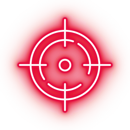 Neon red target scope icon