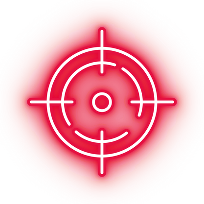 Neon red target scope icon